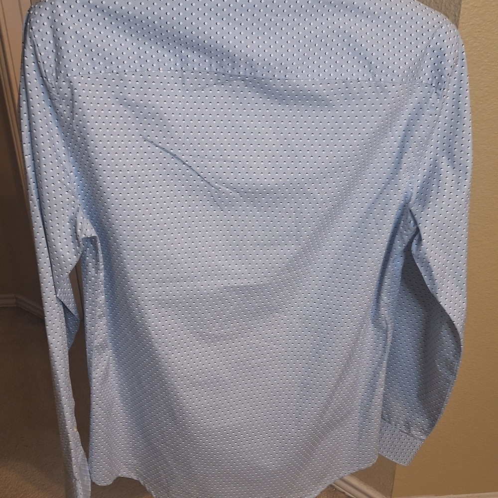Perry Ellis Light Blue Polka Dot Men's Shirt. Size S - Picture 4 of 7